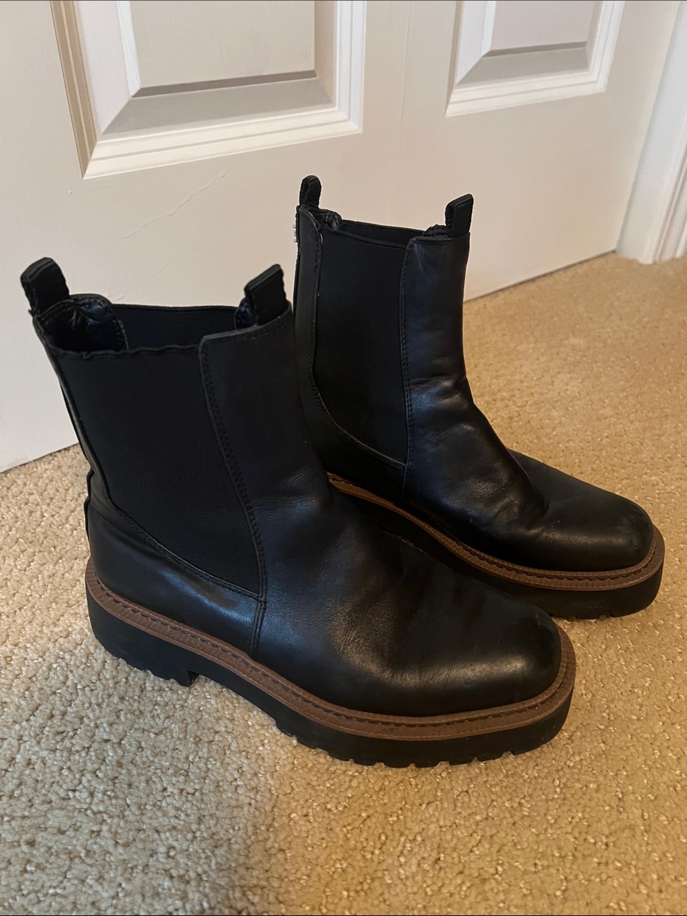 Sam Edelman Black Leather Chelsea Boots
